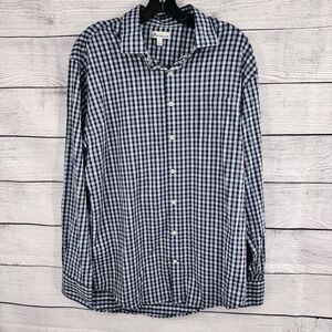 Peter Millar Shirt Mens‎ Large Blue Plaid Long Sleeve Stretch Performance Golf